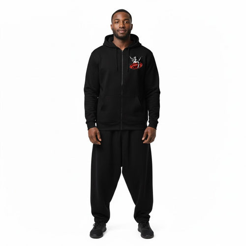 Black Zip Hoodie with Graphic — Rise One - RiseOne