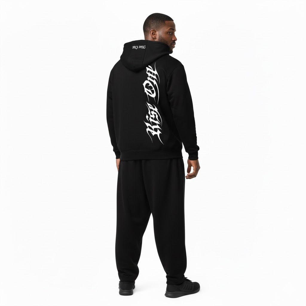 Black Zip Hoodie with Graphic — Rise One - RiseOne